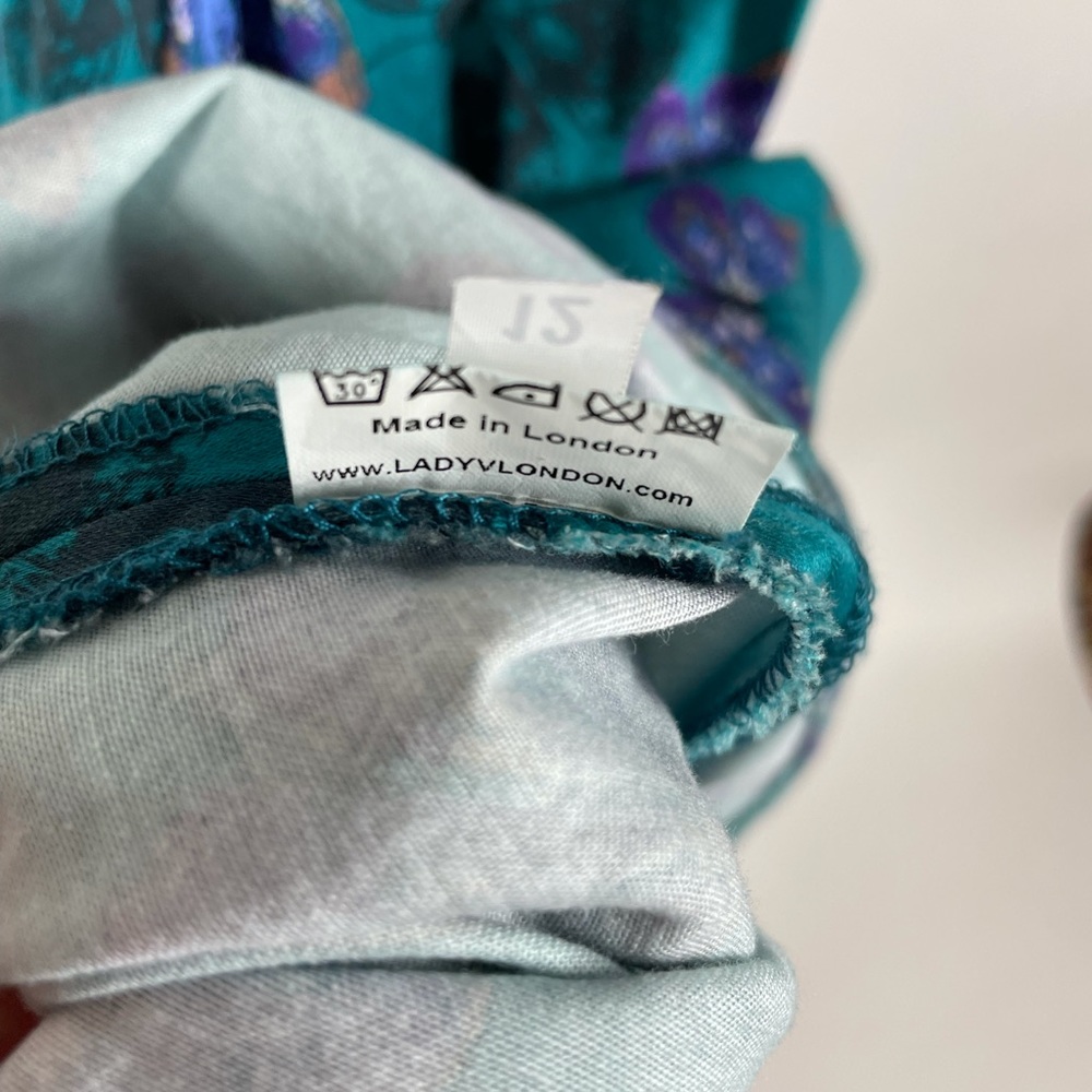 Lady Vintage Madison Teal Butterfly Dress | Made in London - Picture 12 of 13